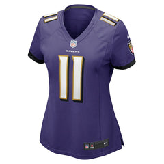 Jordan Stout Baltimore Ravens Women's Player Game Jersey - Purple Jerseys