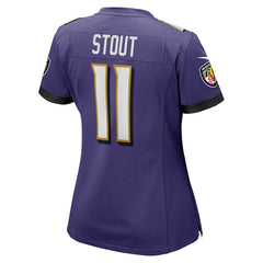 Jordan Stout Baltimore Ravens Women's Player Game Jersey - Purple Jerseys