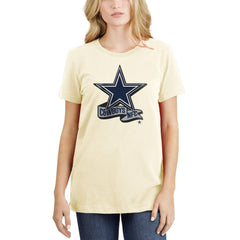 Dallas Cowboys New Era Women's Chrome Sideline T-Shirt - Cream T-shirts
