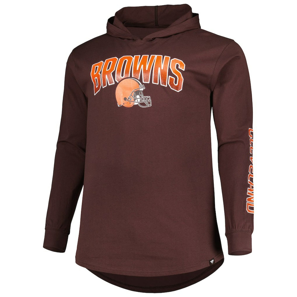 Cleveland Browns Big & Tall Front Runner Pullover Hoodie - Brown Hoodies