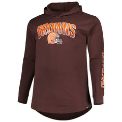 Cleveland Browns Big & Tall Front Runner Pullover Hoodie - Brown Hoodies