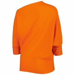 Cincinnati Bengals KIYA TOMLIN Women's Twisted Tri-Blend Asymmetrical 3/4-Dolman Sleeve Sweatshirt - Orange Sweatshirts