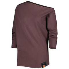 Cleveland Browns KIYA TOMLIN Women's Twisted Tri-Blend Asymmetrical 3/4-Dolman Sleeve Sweatshirt - Brown Sweatshirts