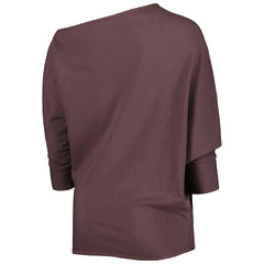 Cleveland Browns KIYA TOMLIN Women's Twisted Tri-Blend Asymmetrical 3/4-Dolman Sleeve Sweatshirt - Brown Sweatshirts