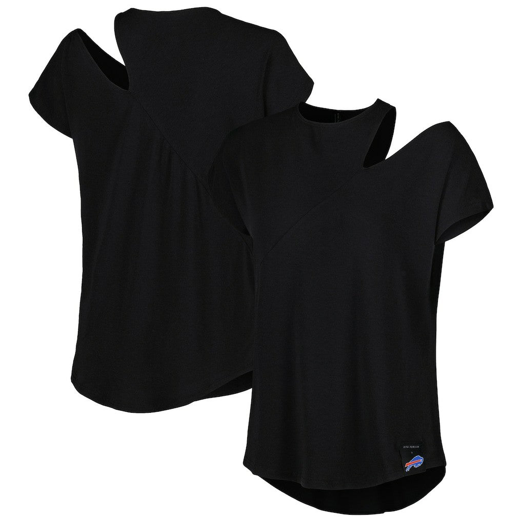 Buffalo Bills KIYA TOMLIN Women's Cut Out Tri-Blend Shirt - Black