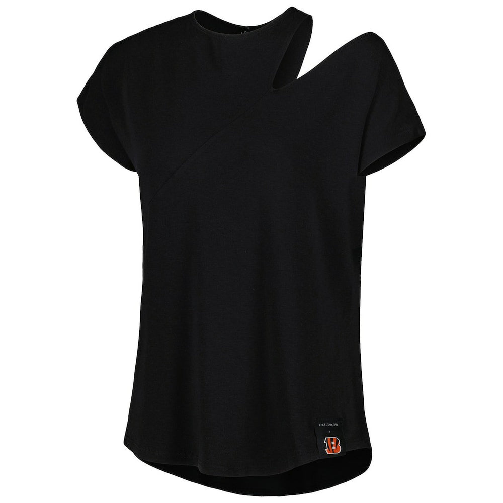 Cincinnati Bengals KIYA TOMLIN Women's Cut Out Tri-Blend Shirt - Black