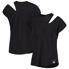 Kansas City Chiefs KIYA TOMLIN Women's Cut Out Tri-Blend Shirt - Black