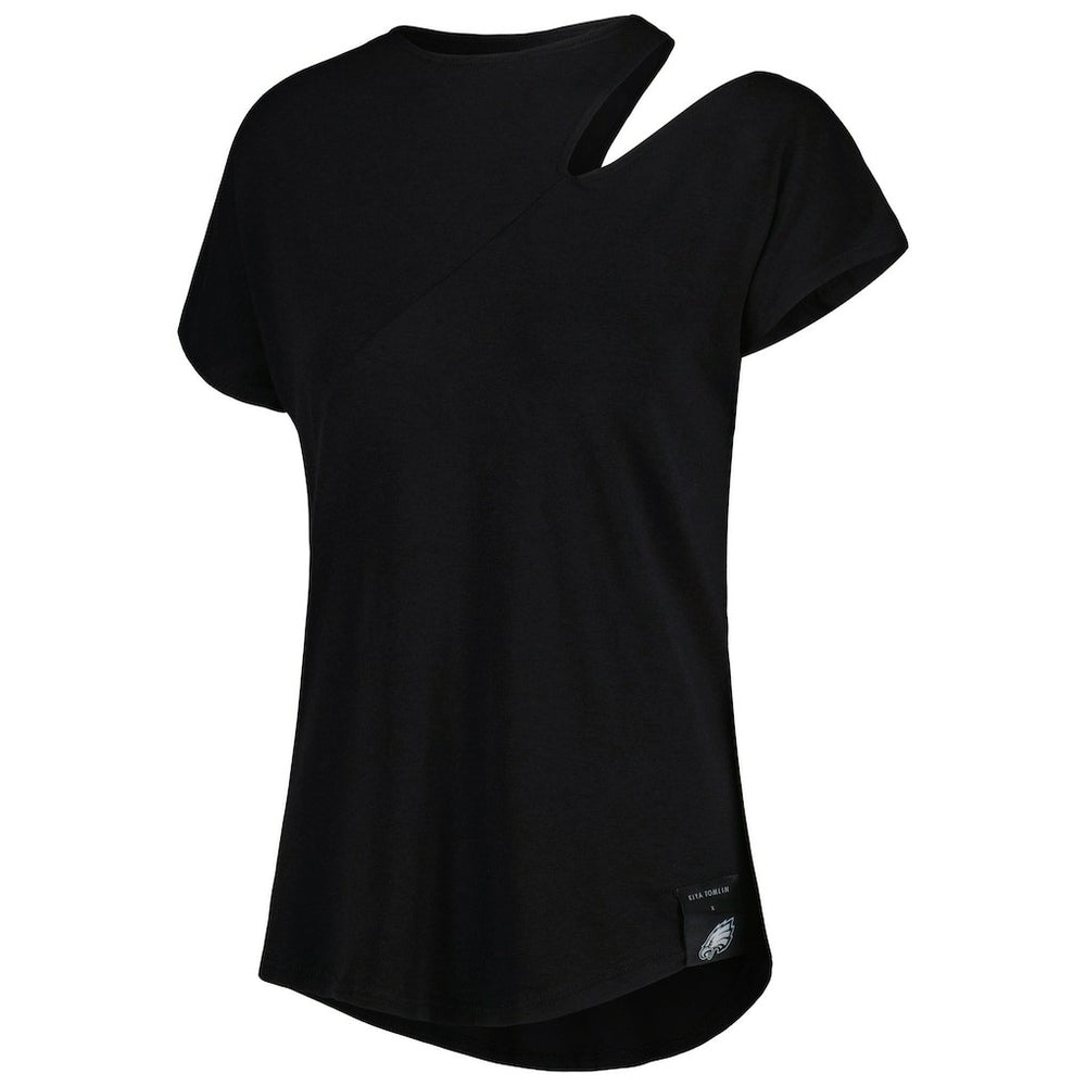 Philadelphia Eagles KIYA TOMLIN Women's Cut Out Tri-Blend Shirt - Black