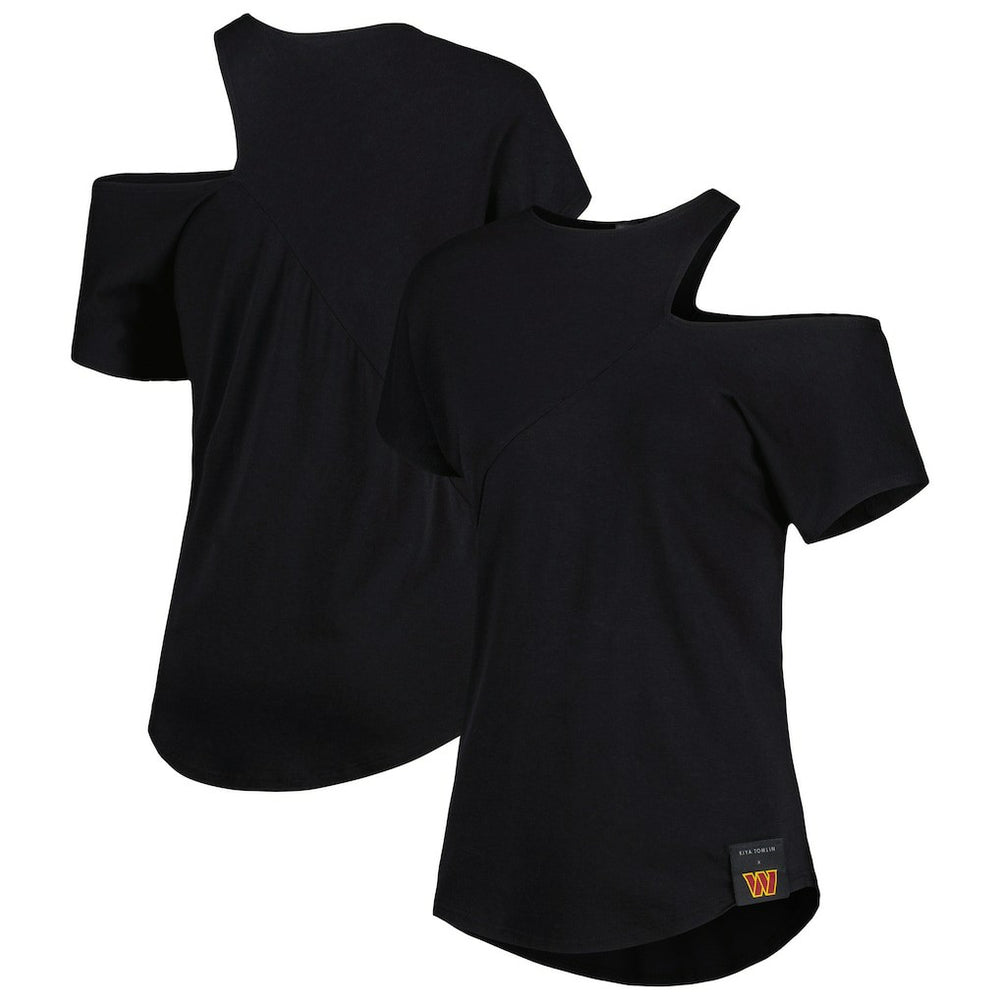 Washington Commanders KIYA TOMLIN Women's Cut Out Tri-Blend Shirt - Black