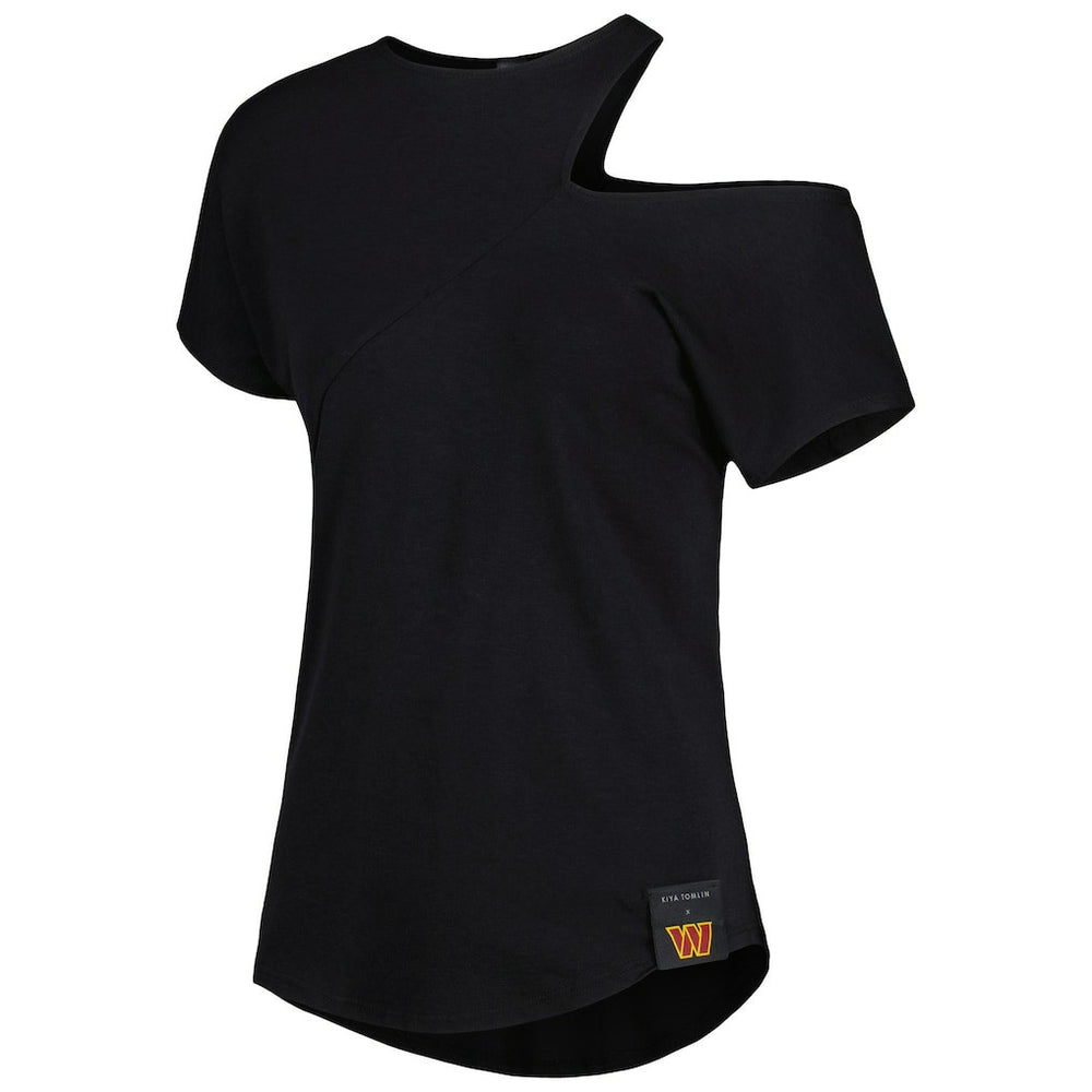 Washington Commanders KIYA TOMLIN Women's Cut Out Tri-Blend Shirt - Black