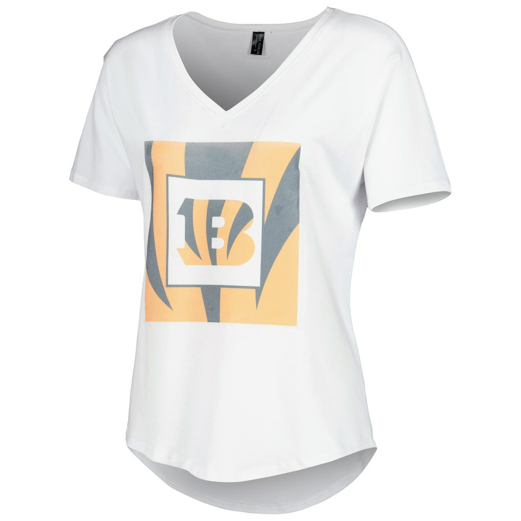 Cincinnati Bengals KIYA TOMLIN Women's V-Neck T-Shirt - White T-shirts