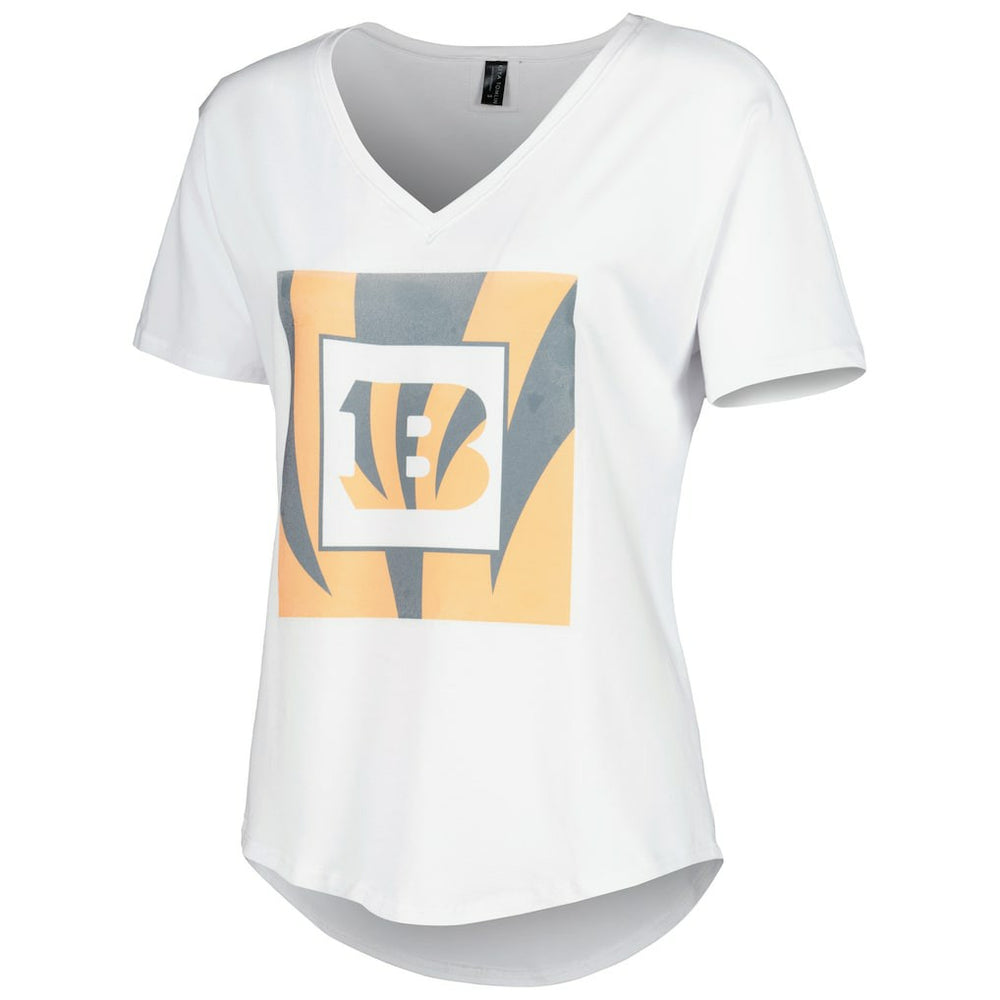 Cincinnati Bengals KIYA TOMLIN Women's V-Neck T-Shirt - White T-shirts