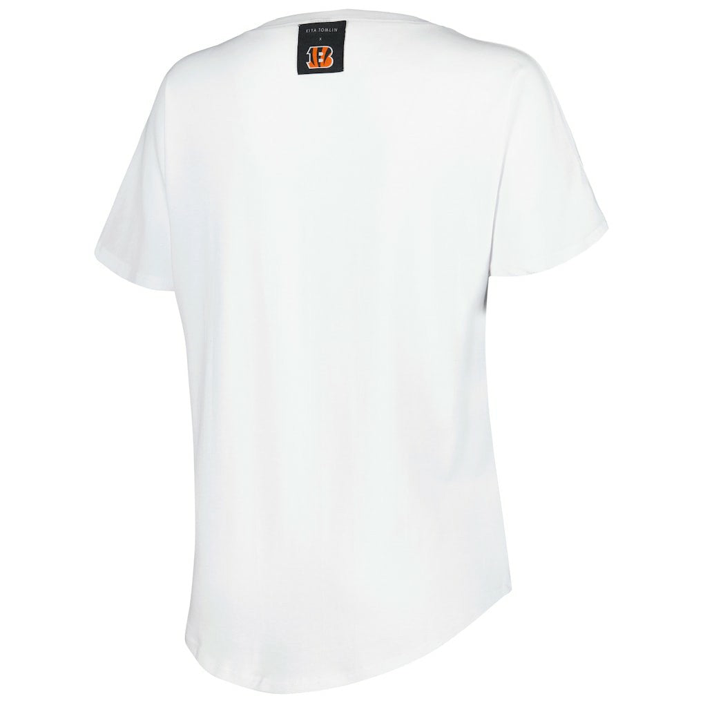 Cincinnati Bengals KIYA TOMLIN Women's V-Neck T-Shirt - White T-shirts