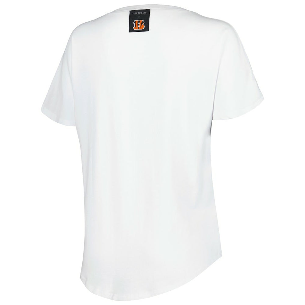 Cincinnati Bengals KIYA TOMLIN Women's V-Neck T-Shirt - White T-shirts