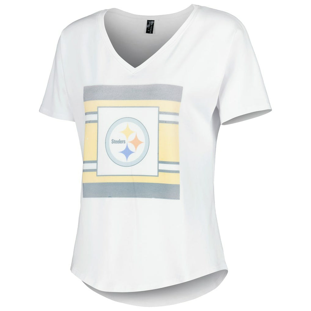 Pittsburgh Steelers KIYA TOMLIN Women's Tri-Blend V-Neck T-Shirt - White T-shirts