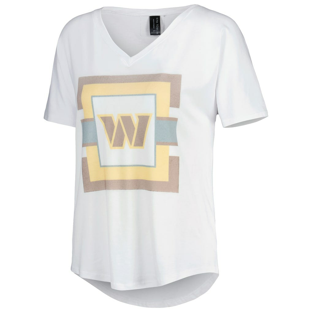 Washington Commanders KIYA TOMLIN Women's V-Neck T-Shirt - White T-shirts