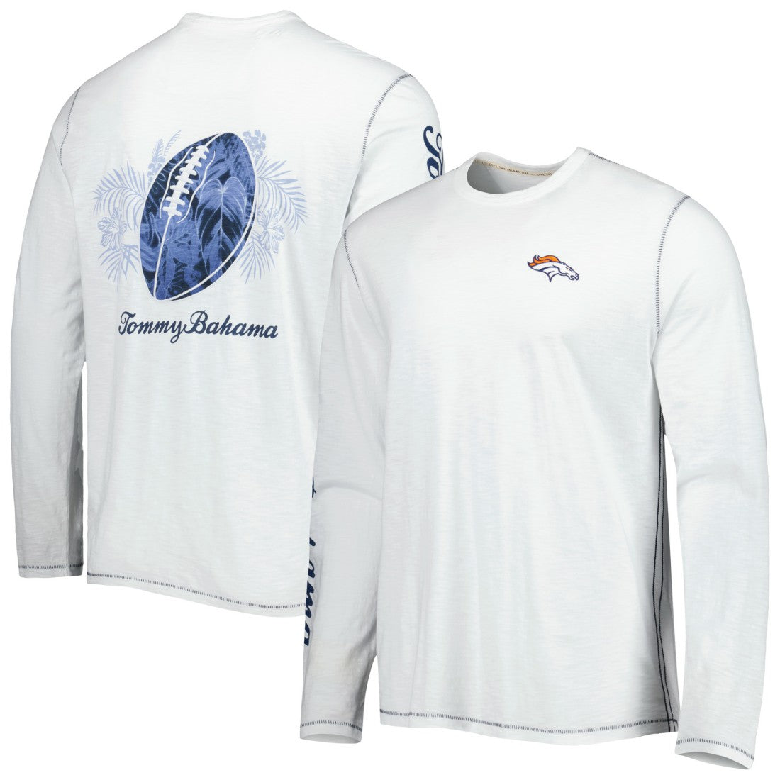 Denver Broncos Laces Out Billboard Long Sleeve T-Shirt - White T-shirts