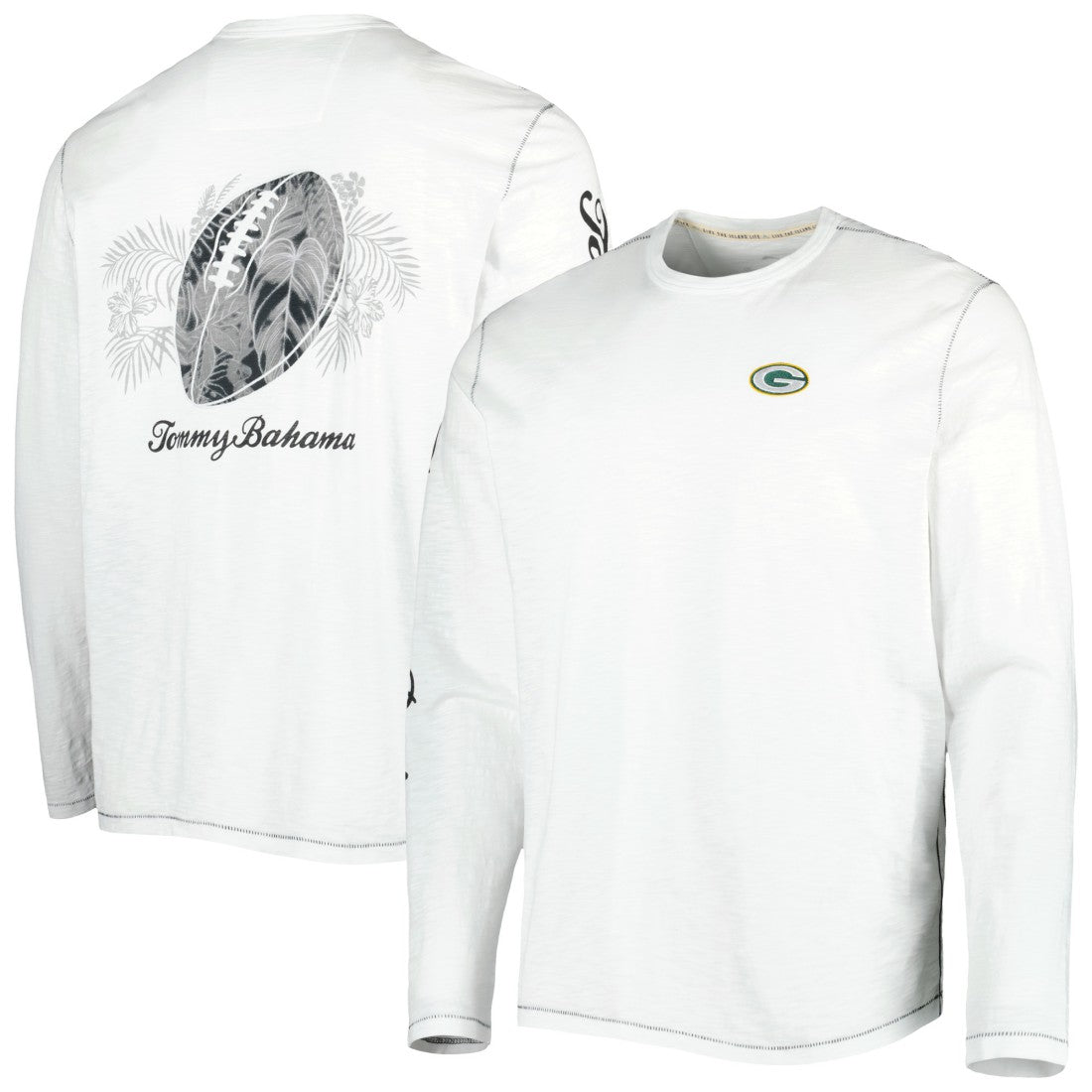Green Bay Packers Laces Out Billboard Long Sleeve T-Shirt - White T-shirts