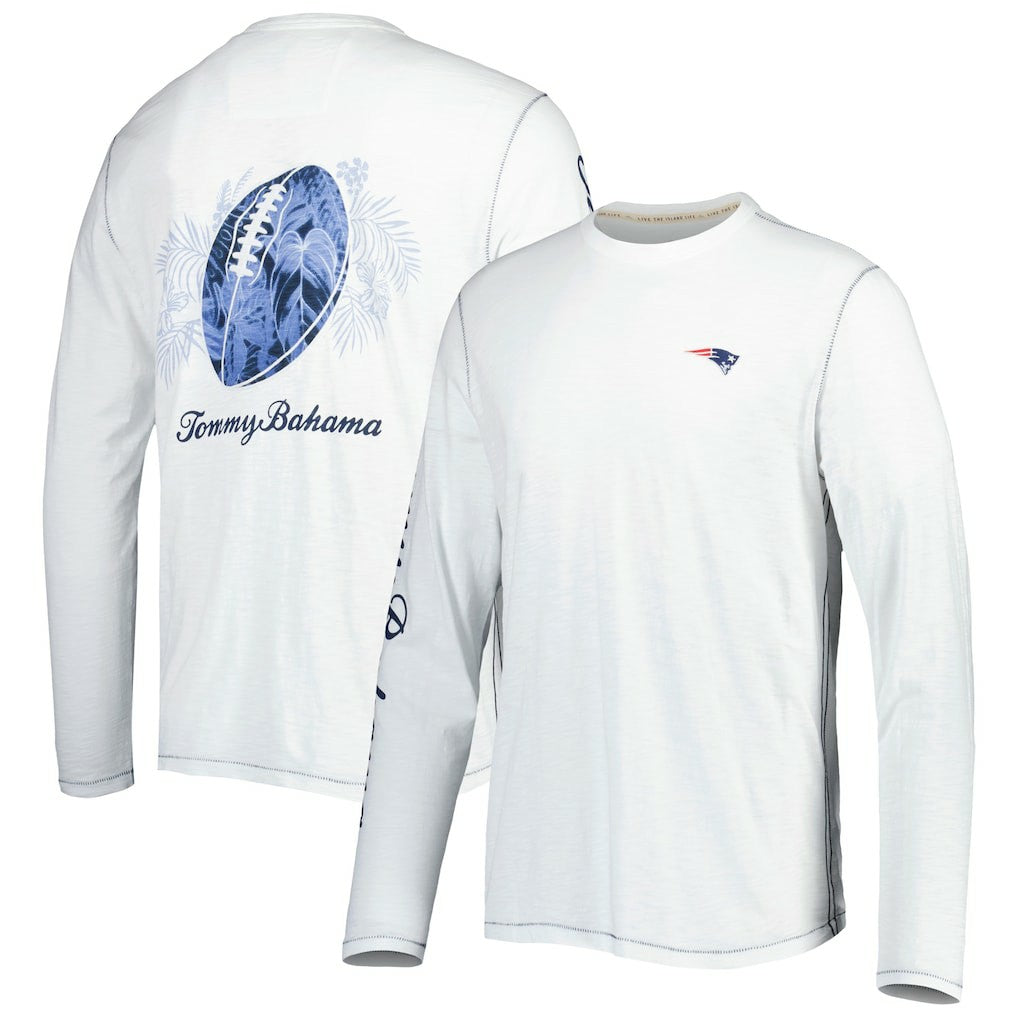 New England Patriots Laces Out Billboard Long Sleeve T-Shirt - White T-shirts