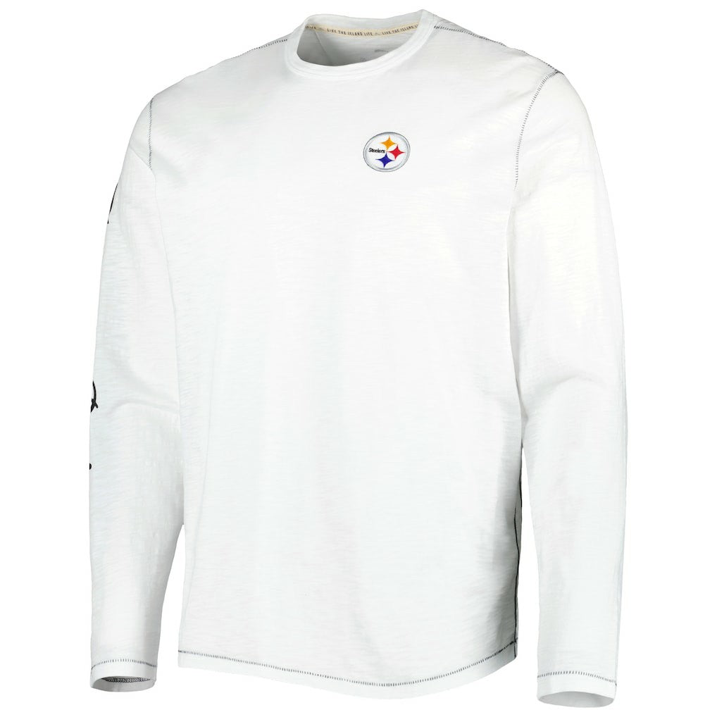 Pittsburgh Steelers Laces Out Billboard Long Sleeve T-Shirt - White T-shirts