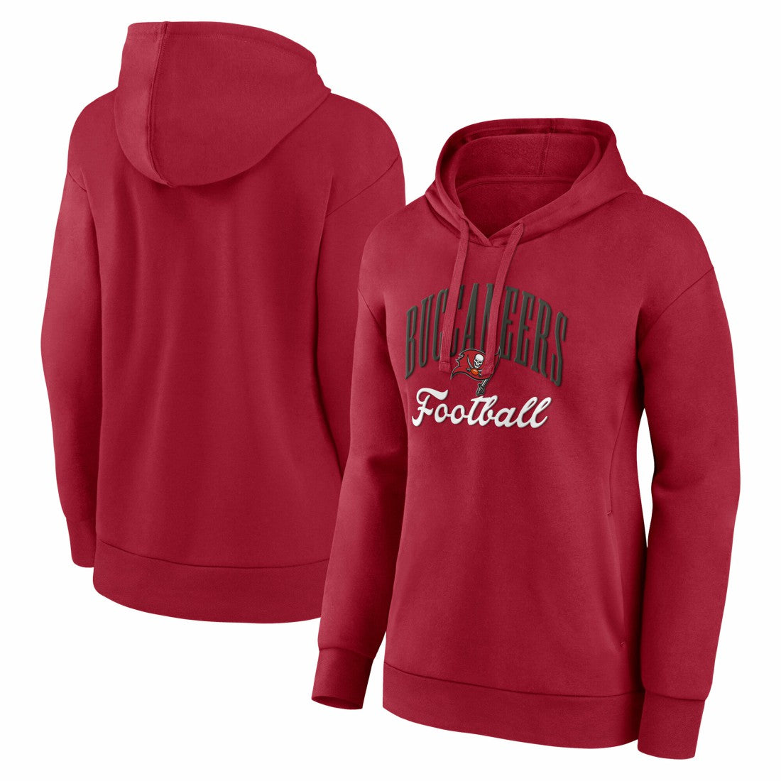 Tampa Bay Buccaneers Women's Team Logo Victory Script Pullover Hoodie - Red Hoodies