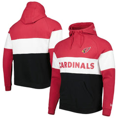 Arizona Cardinals New Era Colorblock Current Pullover Hoodie - Black/Cardinal Hoodies