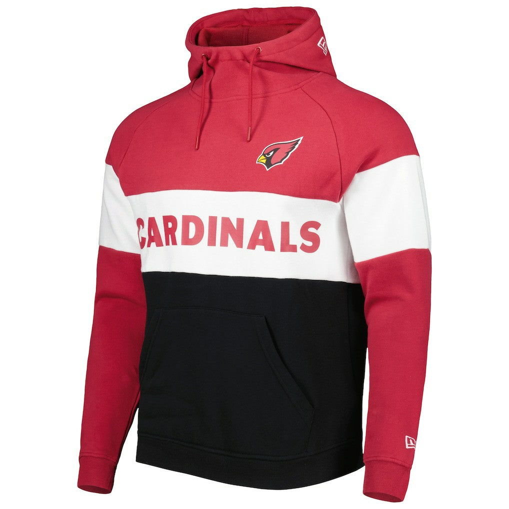 Arizona Cardinals New Era Colorblock Current Pullover Hoodie - Black/Cardinal Hoodies