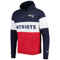 New England Patriots New Era Colorblock Current Pullover Hoodie - Red Hoodies