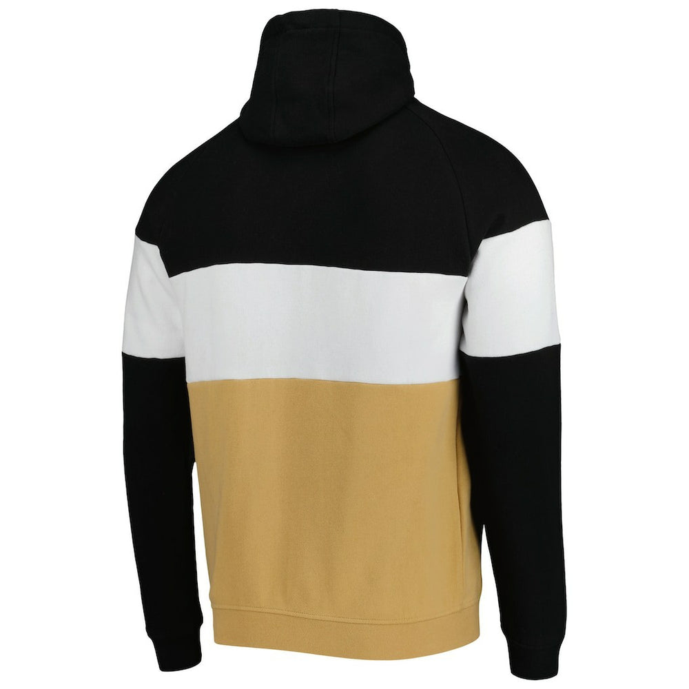 New Orleans Saints New Era Colorblock Current Pullover Hoodie - Gold/Black Hoodies