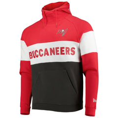 Tampa Bay Buccaneers New Era Colorblock Current Pullover Hoodie - Heather Charcoal/Red Hoodies