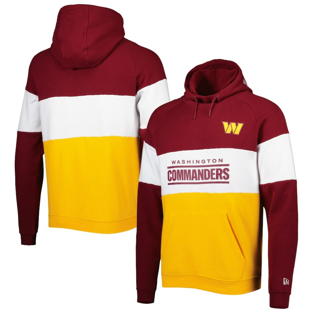 Washington Commanders New Era Colorblock Current Pullover Hoodie - Gold Hoodies