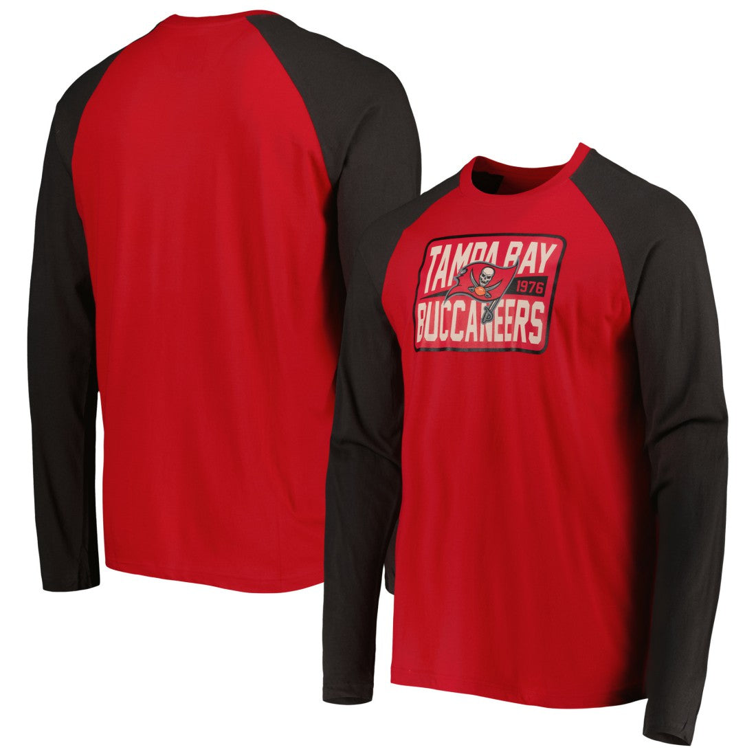 Tampa Bay Buccaneers New Era Current Raglan Long Sleeve T-Shirt - Red T-shirts