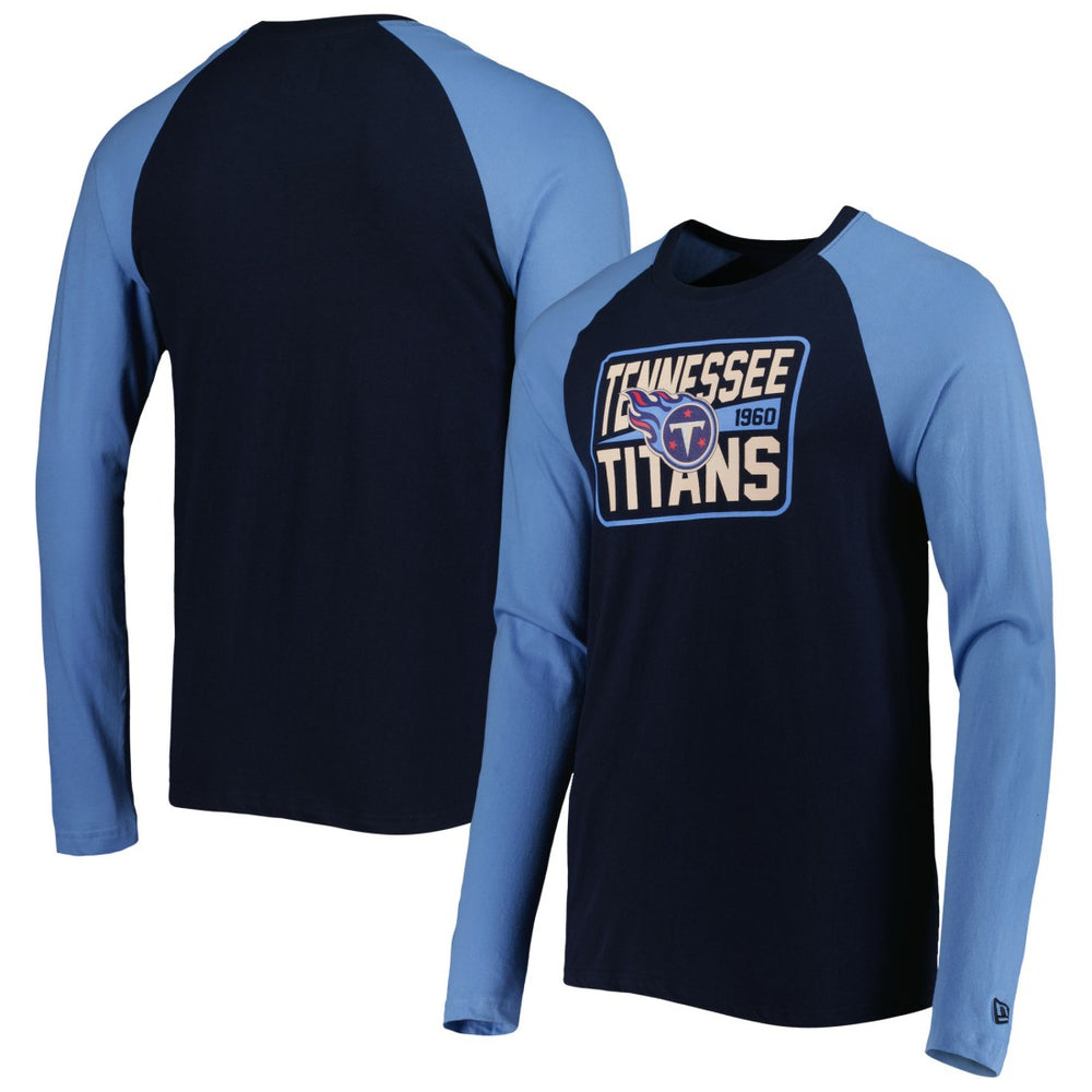 Tennessee Titans New Era Current Raglan Long Sleeve T-Shirt - Navy T-shirts
