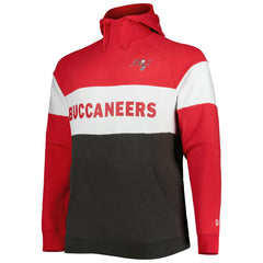 Tampa Bay Buccaneers New Era Big & Tall Current Team Colorblock Fleece Raglan Pullover Hoodie - Red/Pewter Hoodies