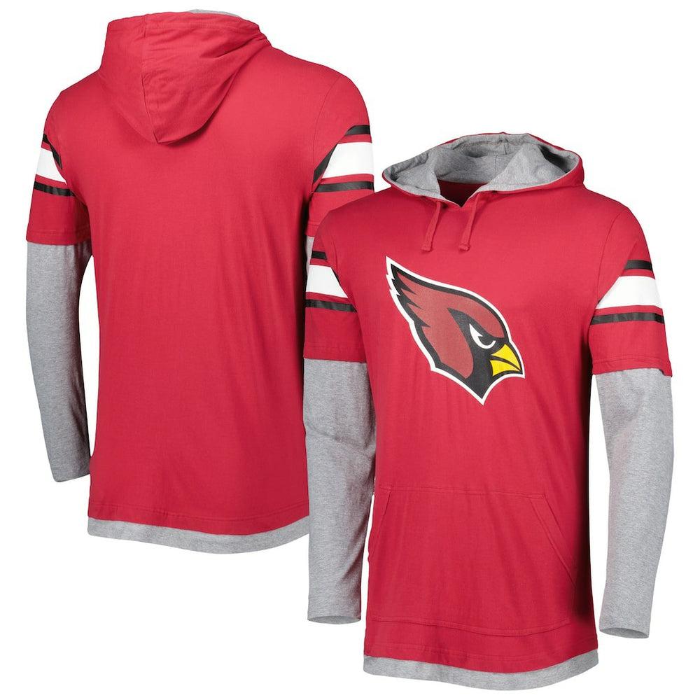Arizona Cardinals New Era Long Sleeve Hoodie T-Shirt - Cardinal Hoodies