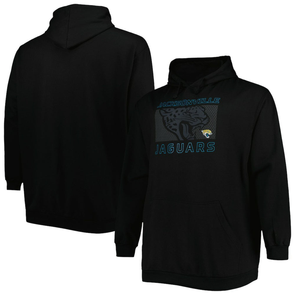 Jacksonville Jaguars Big & Tall Pop of Color Pullover Hoodie - Black Hoodies