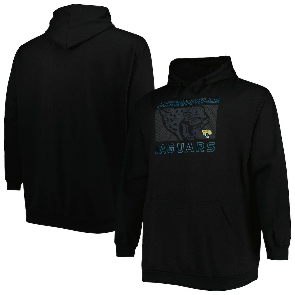 Jacksonville Jaguars Big & Tall Pop of Color Pullover Hoodie - Black Hoodies