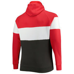 Tampa Bay Buccaneers New Era Big & Tall Current Colorblock Raglan Fleece Pullover Hoodie - Heather Charcoal/Black Hoodies