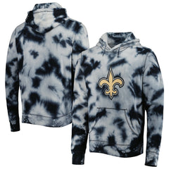 New Orleans Saints New Era Team Tie-Dye Pullover Hoodie - Black Hoodies