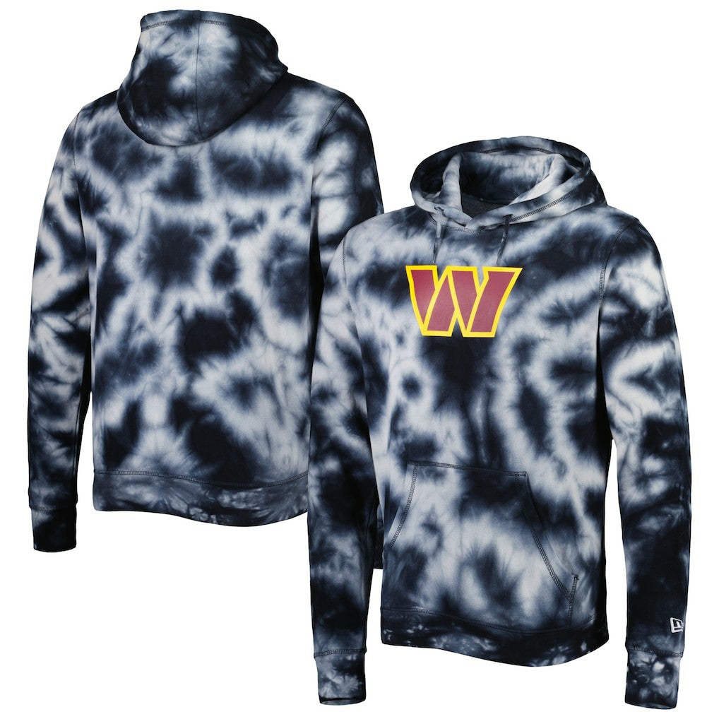 Washington Commanders New Era Team Tie-Dye Pullover Hoodie - Black Hoodies