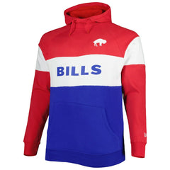Buffalo Bills New Era Big & Tall Throwback Colorblock Fleece Raglan Pullover Hoodie - Red/Royal Hoodies