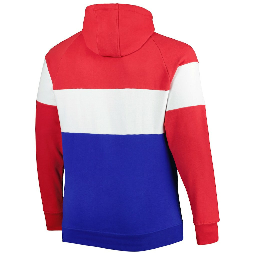 Buffalo Bills New Era Big & Tall Throwback Colorblock Fleece Raglan Pullover Hoodie - Red/Royal Hoodies