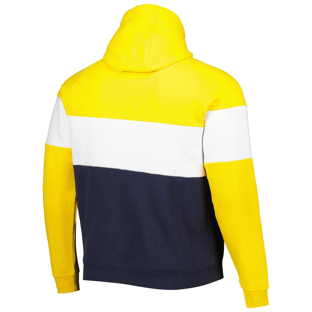 Los Angeles Rams New Era Colorblock Throwback Pullover Hoodie - Navy/Gold Hoodies