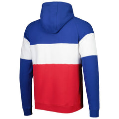 New England Patriots New Era Colorblock Throwback Pullover Hoodie - Red/Royal Hoodies