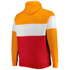Tampa Bay Buccaneers New Era Big & Tall Throwback Colorblock Raglan Pullover Hoodie - Red Hoodies