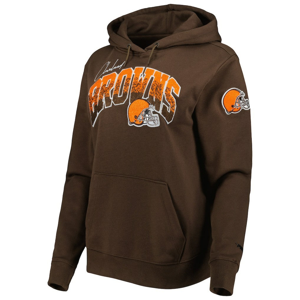 Cleveland Browns Pro Standard Women's Local Patch Pullover Hoodie - Brown Hoodies