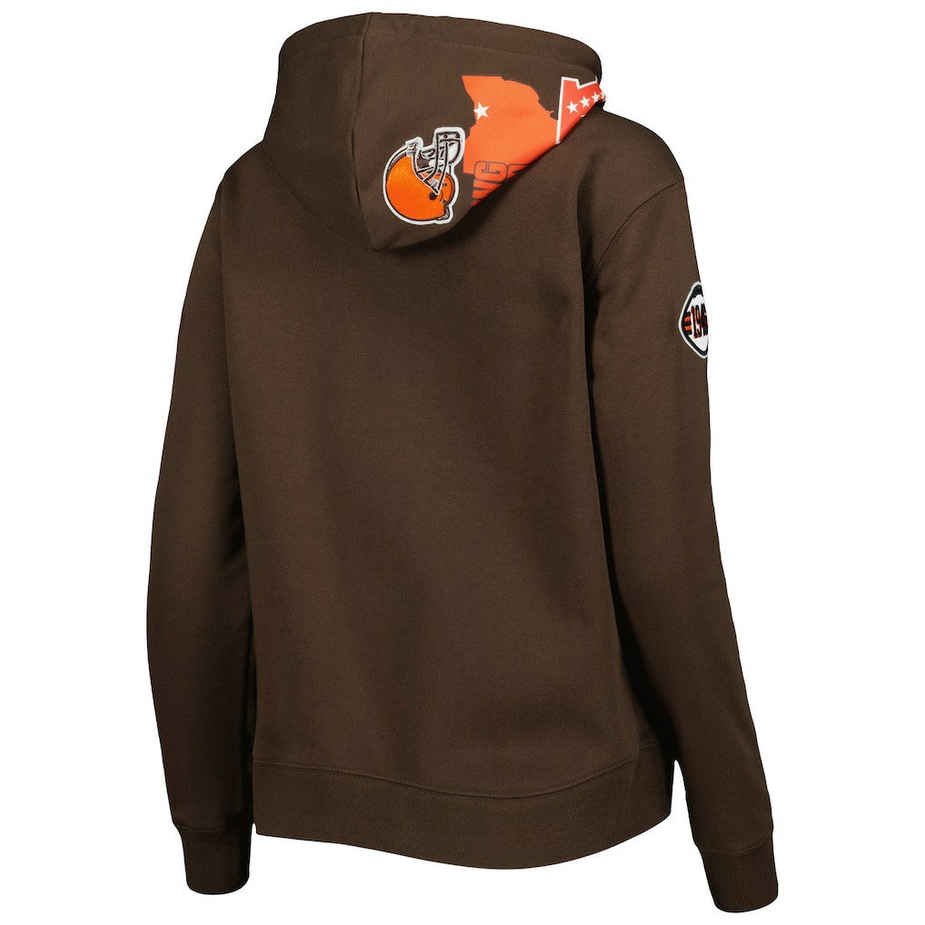 Cleveland Browns Pro Standard Women's Local Patch Pullover Hoodie - Brown Hoodies