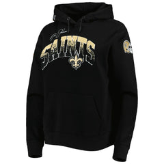 New Orleans Saints Pro Standard Women's Local Patch Pullover Hoodie - Black Hoodies