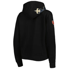 New Orleans Saints Pro Standard Women's Local Patch Pullover Hoodie - Black Hoodies