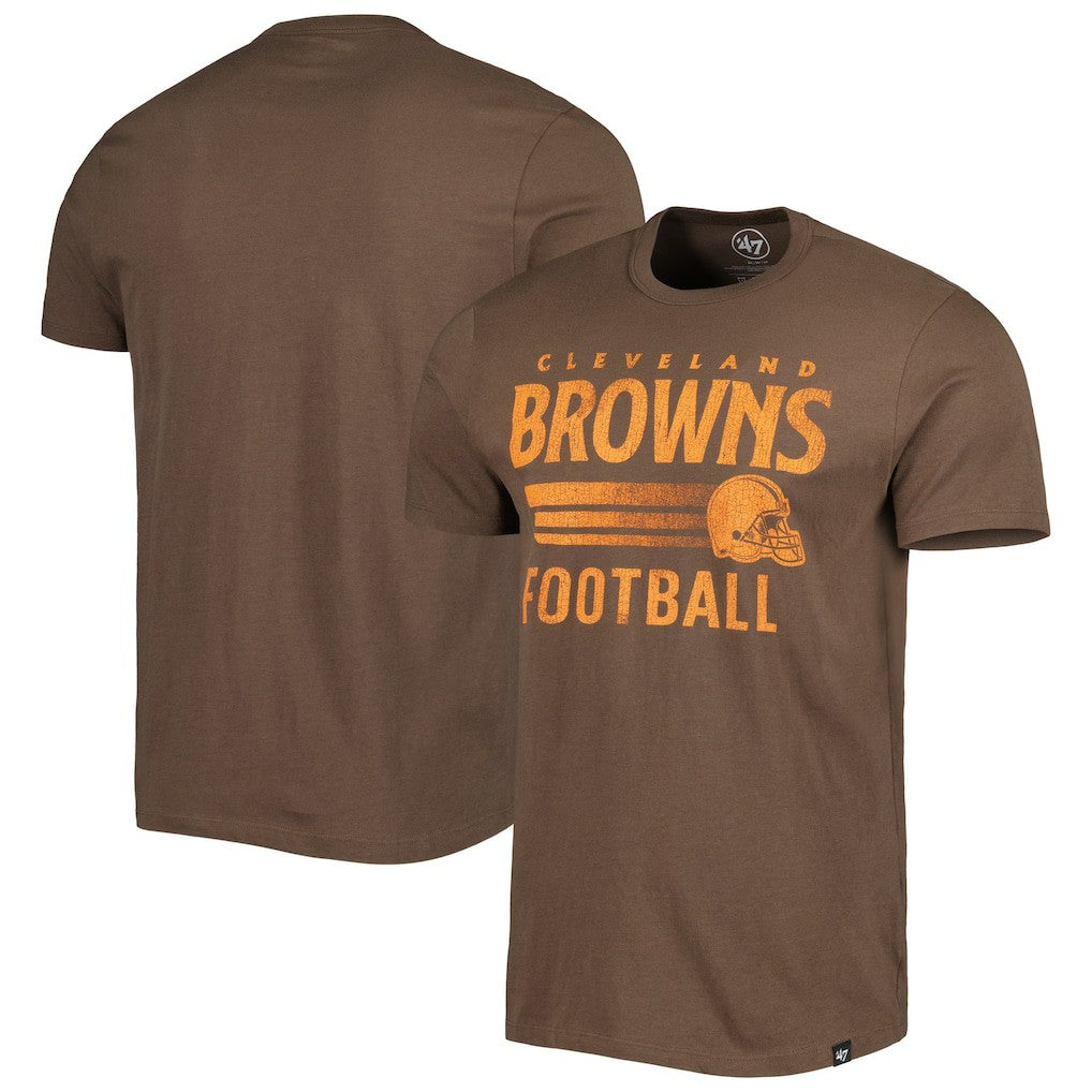 Cleveland Browns '47 Wordmark Rider Franklin T-Shirt - Brown T-shirts